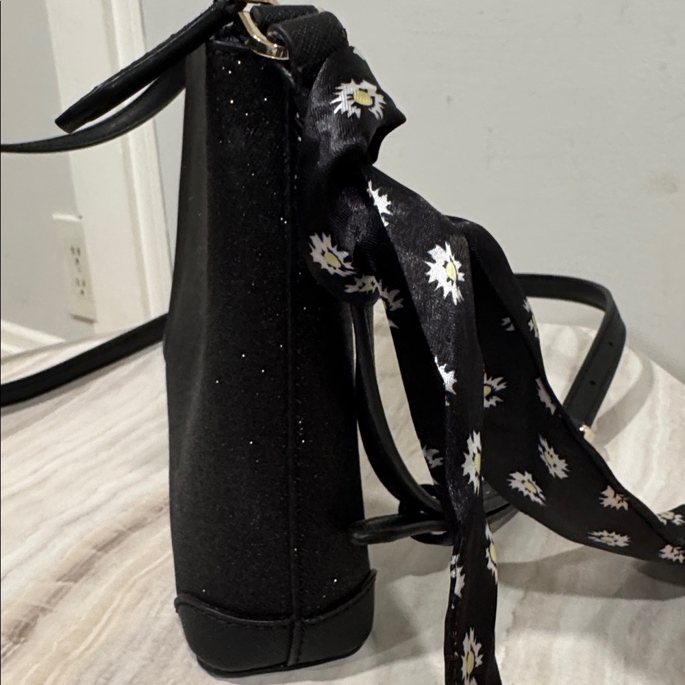 Kate Spade Bag Shimmy Glitter Black Sparkle Crossbody - Picture 7 of 17